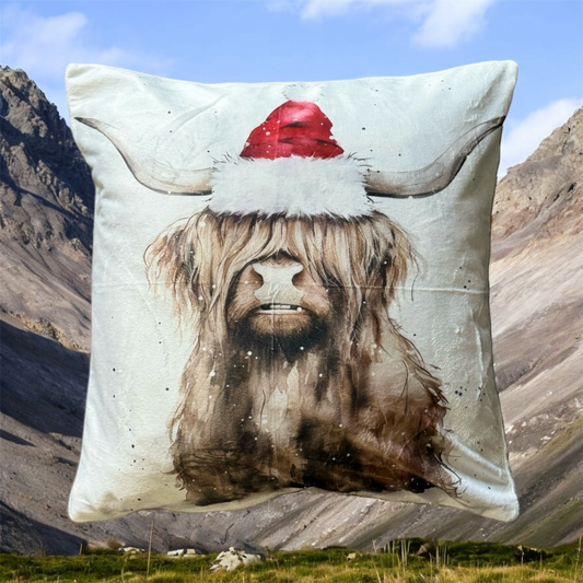 Christmas cushion Highland Cow